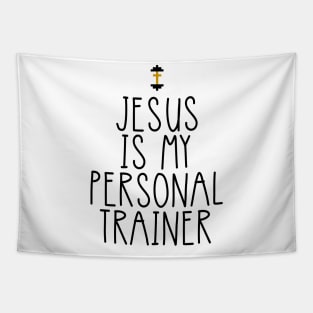 Jesus Is My Personal Trainer Funny Christian Faith Religious Cute Tapestry