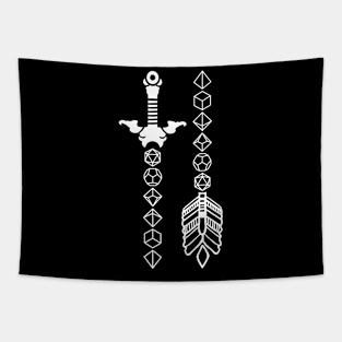 Polyhedral Dice Sword and Arrow Tapestry