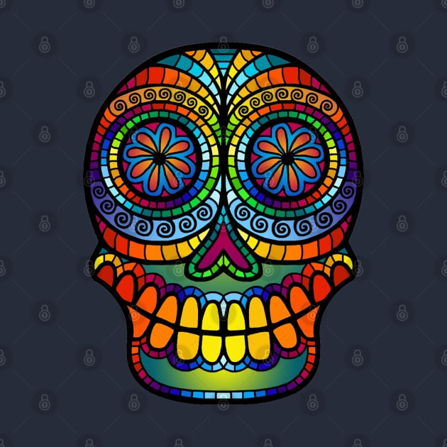 Rainbow Skull by juliabohemian