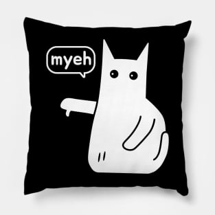 Myeh. Cat Is Angry And Protests white version Pillow