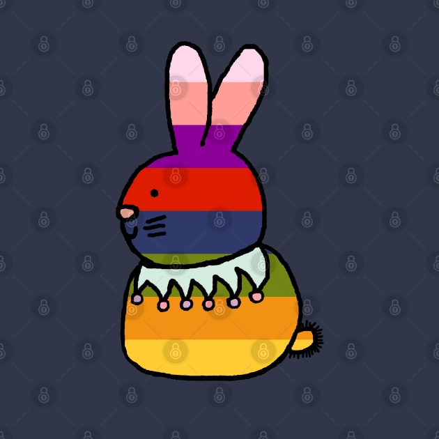 Rainbow Stripes Easter Bunny by ellenhenryart