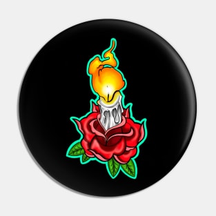 Fire rose Pin