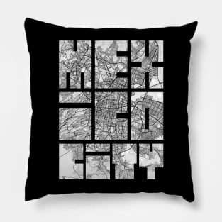 Mexico City Map Typography - Light Pillow