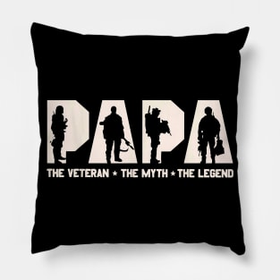 Papa Veteran The Myth The Legend Fathers Day Grandpa Pillow