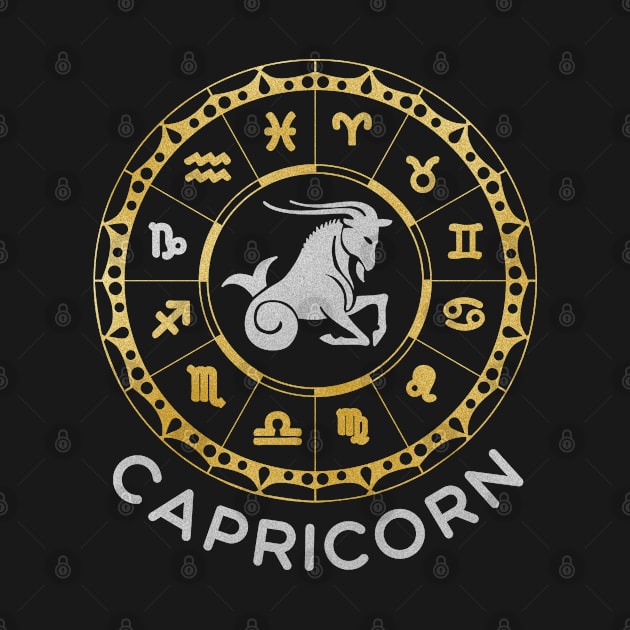 Capricorn Zodiac Circle by Whimsical Frank