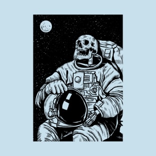 halloween skeleton astronaut creepy skull T-Shirt