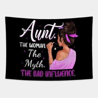 Aunt The Woman The Myth The Bad Influence Vintage Women Shirt Tapestry