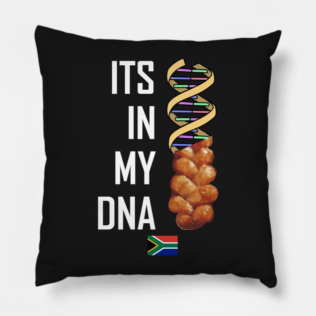 Its In My DNA Funny South Africa Koeksister Braai Pillow by BraaiNinja