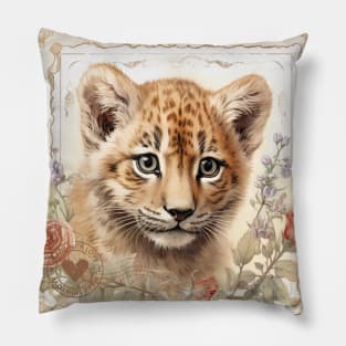 cute tiger baby stamp Pillow