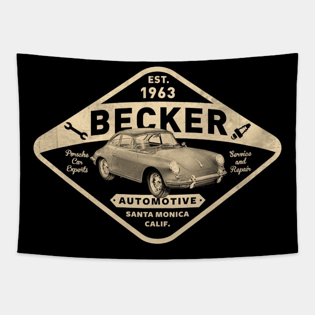 Becker Porsche 2 by Buck Tee Tapestry by Buck Tee