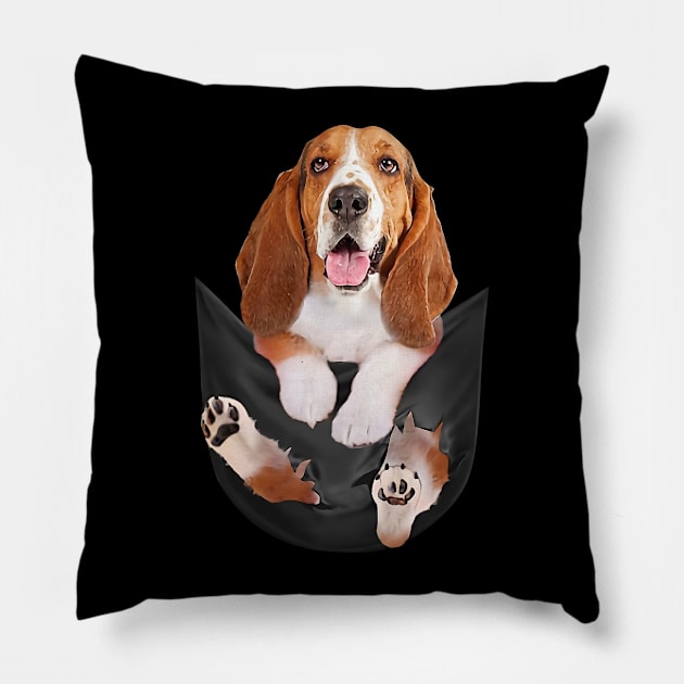 Basset Hound love Pillow by designathome