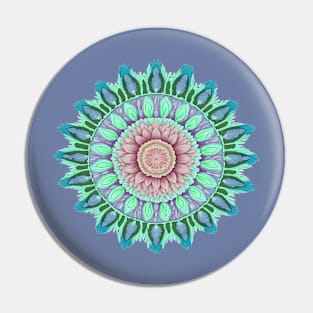 Abstract Circle Pattern With Floral Elements 5 Pin