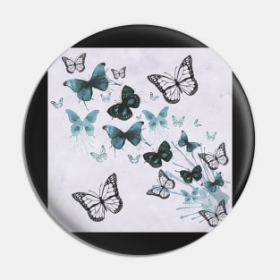 Butterfly Art Design, Teal & Black, face masks, Phone Cases, Apparel & Gifts Inspirational Pin