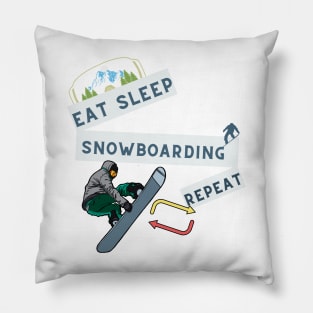 Eat Sleep Snowboarding Repeat Pillow