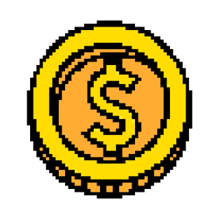 Gold Coin Pixel Art T-Shirt