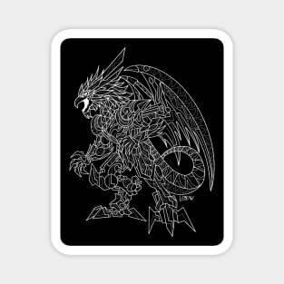 mexican quetzalcoatl dragon armor mecha beast ecopop art Magnet