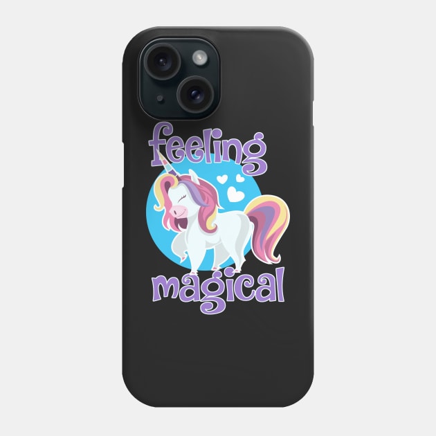 Feeling Magical Cute Unicorn Phone Case by CeeGunn