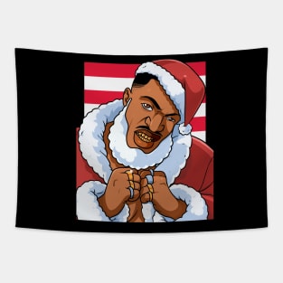 Black Santa Claus Xmas Gangster Cool Christmas Tapestry