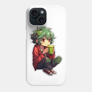 Cozy Anime Frog Boy Sticker Phone Case