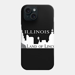 Illinois License Plate Inspired With Abe Lincoln In Chicago City Skyline Phone Case