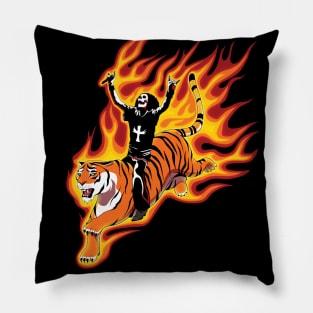 Ride the Tiger on Fire Pillow