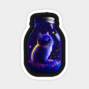 Galaxy environment capturing A whimsical, a small kitty Magnet