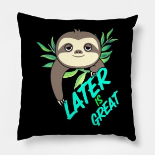 Lazy sloth lover design for sleepy or lazy days. Pillow