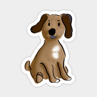 Cute Dog Drawing Magnet