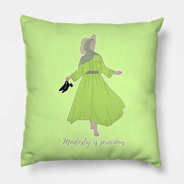 Modesty is Precious Pillow by Jb Siham Art