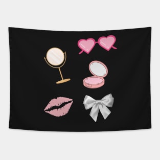 Y2k Coquette Vanity Design Sticker Pack Pink Tapestry