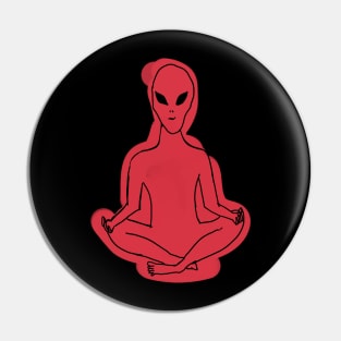 Alien meditation Pin