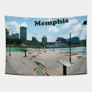 Memphis Tennessee skyline blue clouded sky USA city break Tapestry