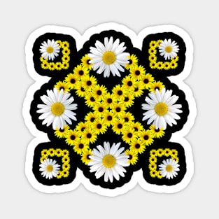 daisies sunflower pattern blooms blossom floral blooming daisy Magnet