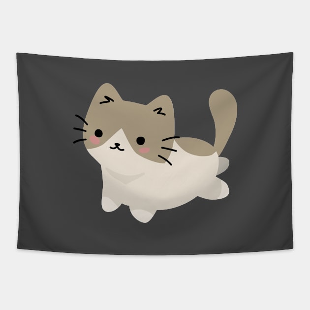 Cute Grey Kitten Tapestry by StickerKitten