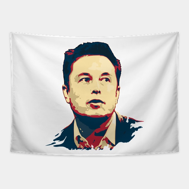 Elon Musk Pop Art Tapestry by Nerd_art