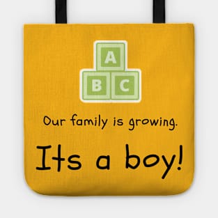 Love this 'Our family is growing. Its a boy' t-shirt! Tote