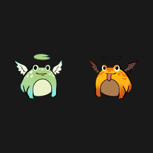 Angel Frog and Devil Frog by phogar