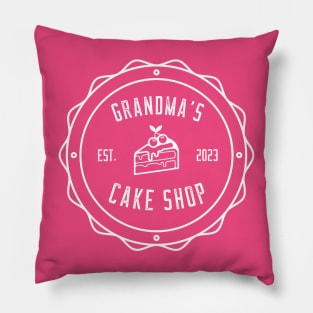 Grandma's Cake Shop White Cake Design Pillow