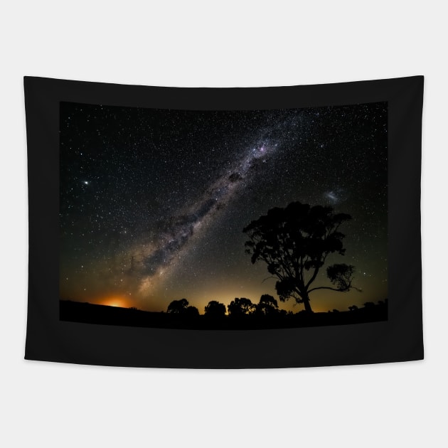 Moonrise and Milky Way Tapestry by iansmissenphoto