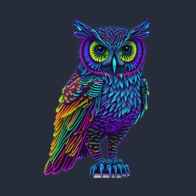 Holographic colorful cute Owl by halazidan