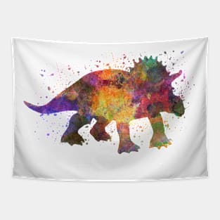 Triceratops in watercolor Tapestry