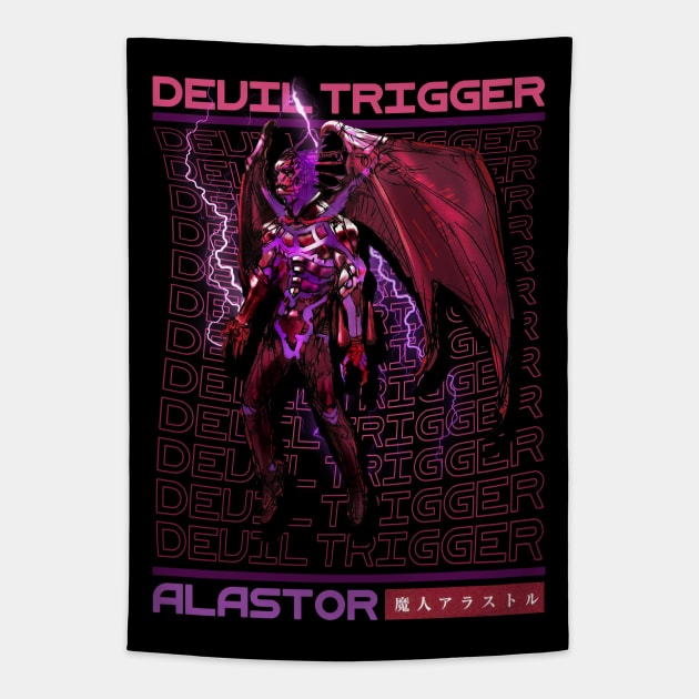 Alastor Devil trigger brutalism Tapestry by syanart