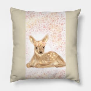 Cute Flower Deer Pillow