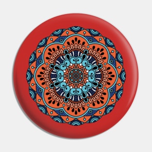 orange and blue mandala Pin