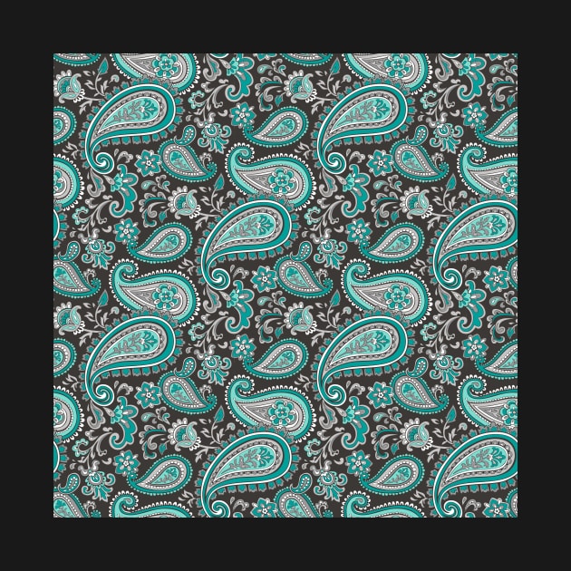 Modern Paisley in Mint Green by CajaDesign