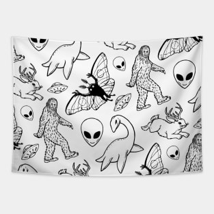 Cryptid Illustration Pattern Tapestry