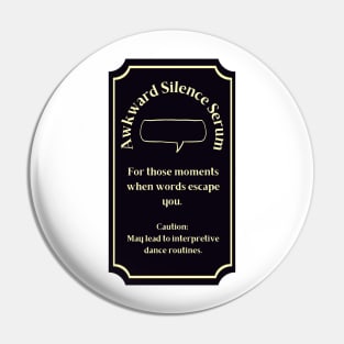 Potion Label: Awkward Silence Serum, Halloween Pin