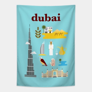 Dubai city poster Tapestry