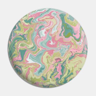 Shades of Happy Pastel Pink and Green Aesthetic Marble Pattern Pin