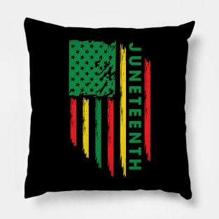 Juneteenth, Black History, Freedom Day, USA Flag, African Colors Pillow